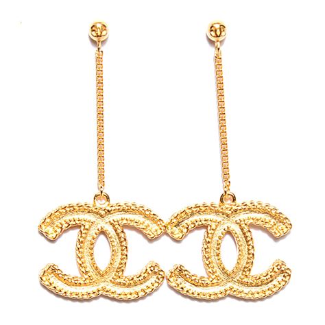 chanel gold drop earrings price|chanel earrings the real.